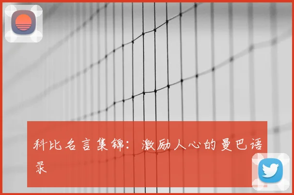 科比名言集锦：激励人心的曼巴语录